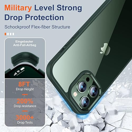 Miniatura 5 de UniqueMe Funda de 6.7 pulgadas con diseño 5 en 1 para iPhone 13 Pro Max, 2 protectores de pantalla de vidrio templado + 2 protectores de lente de