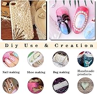 Vista 3 de 5700 medias perlas beige para manualidades, perlas de uñas para manualidades, accesorios de bricolaje, perlas de espalda plana para maquillaje