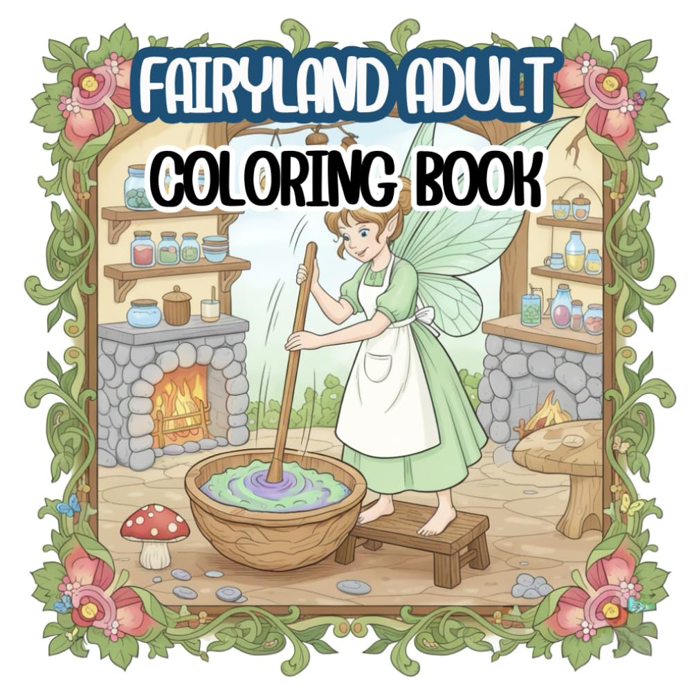Fairyland Adult Coloring Book: An Adult Coloring Book Featuring Magical Fairies, Enchanted Forest Scenes, and Relieving Stress Through Whimsical Nature Patterns