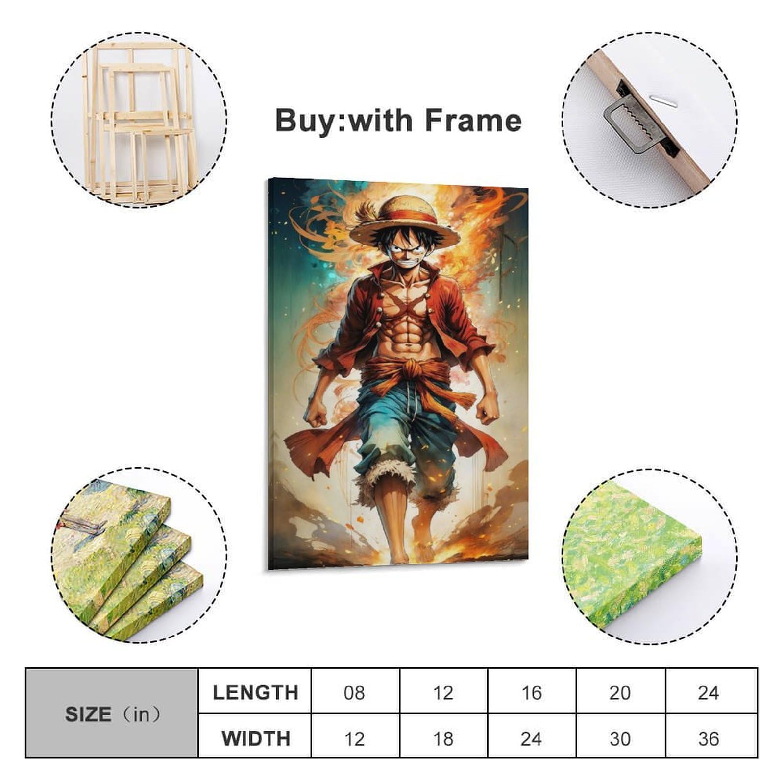 YXWOYNHY Poster One Piece Anime - Impression Sur Toile - Impression D'art Moderne - Pour Chambre à Coucher - 20 X 30 Cm