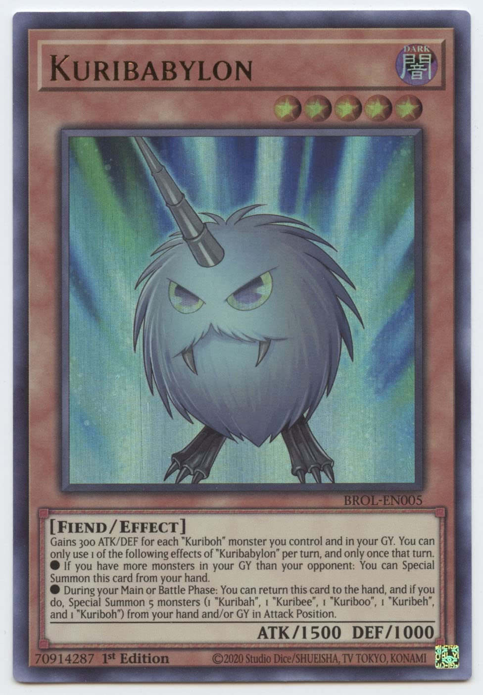 Yu-Gi-Oh! - Kuribabylon - BROL-EN005 - Ultra Rare - 1st Edition - Collectible Card - 1 Card, Board Games