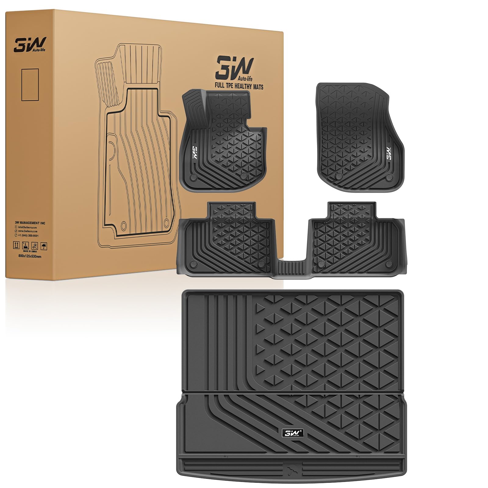 3W Alfombrillas de Coche y Maletero Compatible con BMW IX1 U11 2023-2025 2026(Compatible con X1 xDrive25e / PHEV), Thorex™ Alfombrillas para Todo Tipo de Clima (Non para IX/X1) | 4 piezas a medida, inodoro en Thorex™, protección para todas las estaciones,