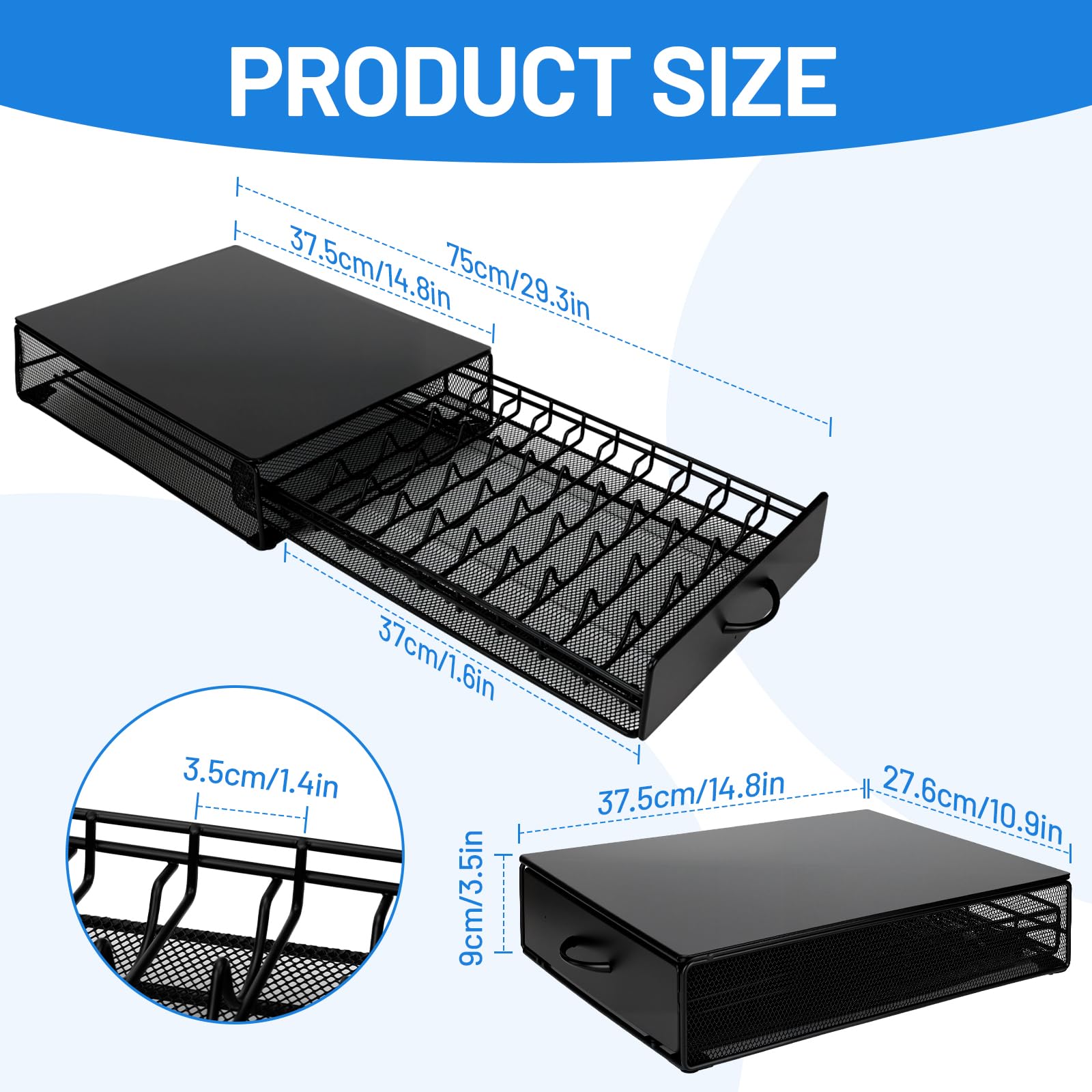 JOYBOY Cassetto Porta Cialde,Cassetto Porta Cialde Caffè,Drawer Storage Contenitore Organizer,Cassetto Porta Capsule Compatibile con Vertuoline(Capacità 40 Cialde) - 4