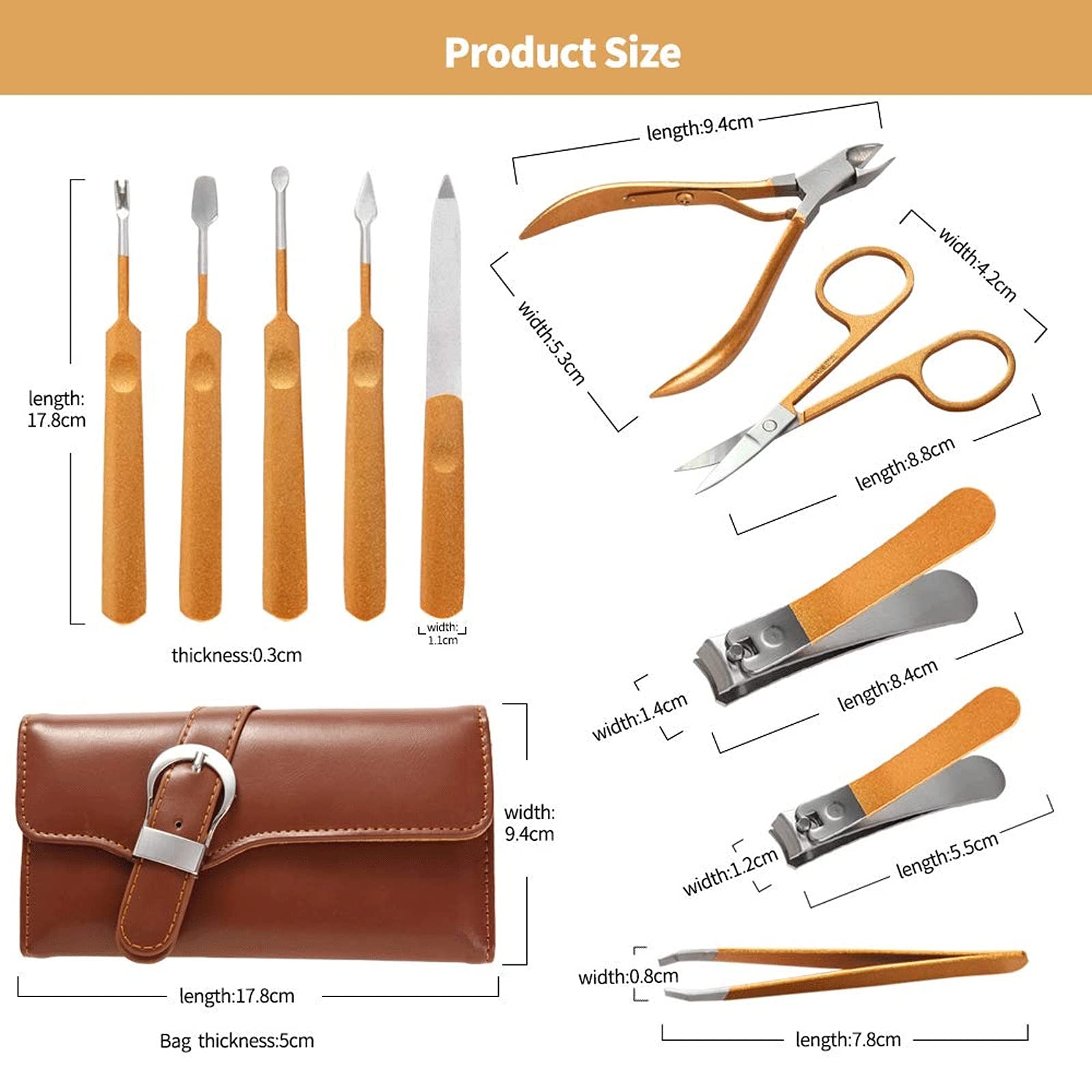 XIANGFAZJD Coupe Ongle 1 0PCS Manucure Set Authentique Cuir Nail Career Personal Manucure & Pédicure Ensemble de Jeux de Voyage et de toilettage de manucure