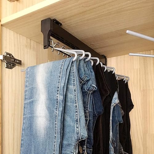 Miniatura 6 de Percha de ropa para armario, barra extraíble de 11.8-23.6 in, barra extensible para armario, riel de ropa ajustable para guardarropa, organizador de