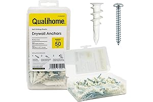Qualihome Heavy Duty Plastic Dry Wall Mount Anchor Kit For Professional Drilling