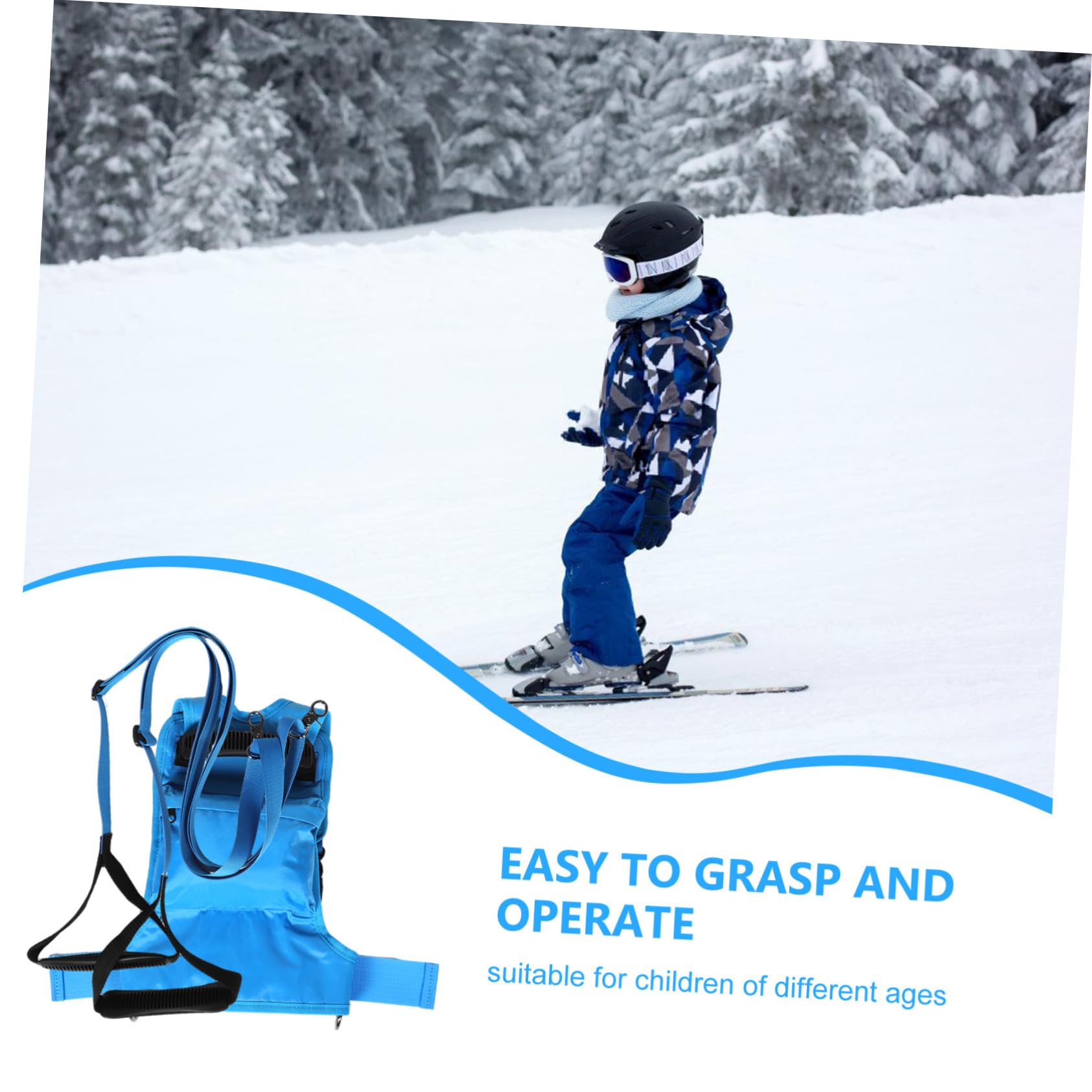 Toddmomy Narzędzie Do Nauki Jazdy Na Nartach Dla Dzieci Dla Początkujących Narzędzie Do Snowboardu Bezpieczna Smycz Dla Dzieci I Ergonomiczny Uchwyt Ułatwiający Jazdę Na Nartach