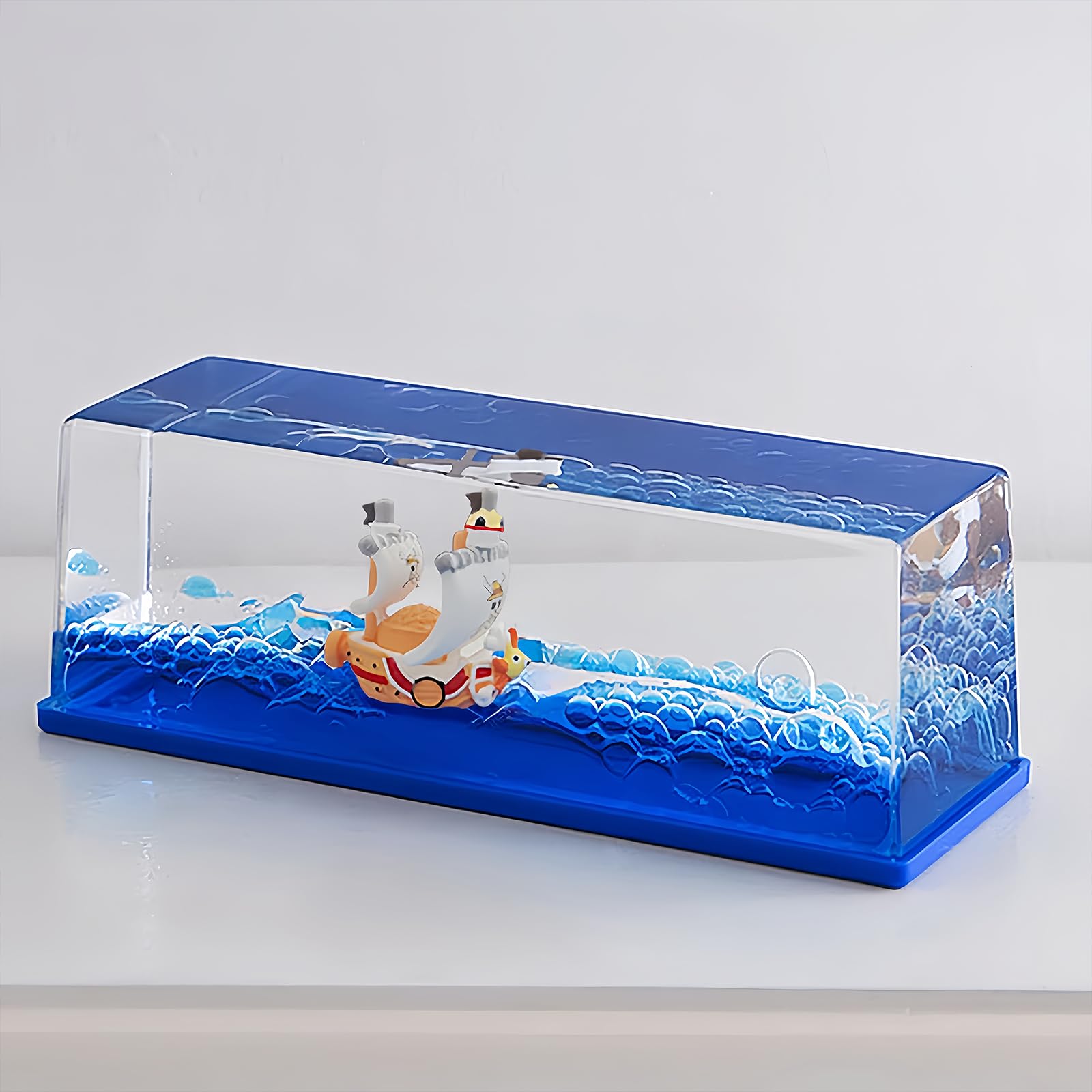 Generic Unsinkable Boat Anime Pirate Ship in a Bottle Box, Cruise Ship Fluid Drift Bottle Non Sinking Ship Model Decorations Desk Decor Toys for Boys Girls Gifts(Thousand Sunny), PIT1214 — image 1