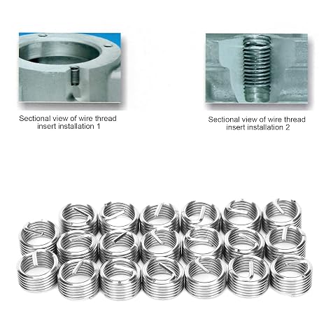 20Pcs Wire Thread Inserts, M12 x 1.5 x 1D Screws Sleeve Assortment Kit Stainless Steel Helical Coiled Wire Screw Repair Sleeve