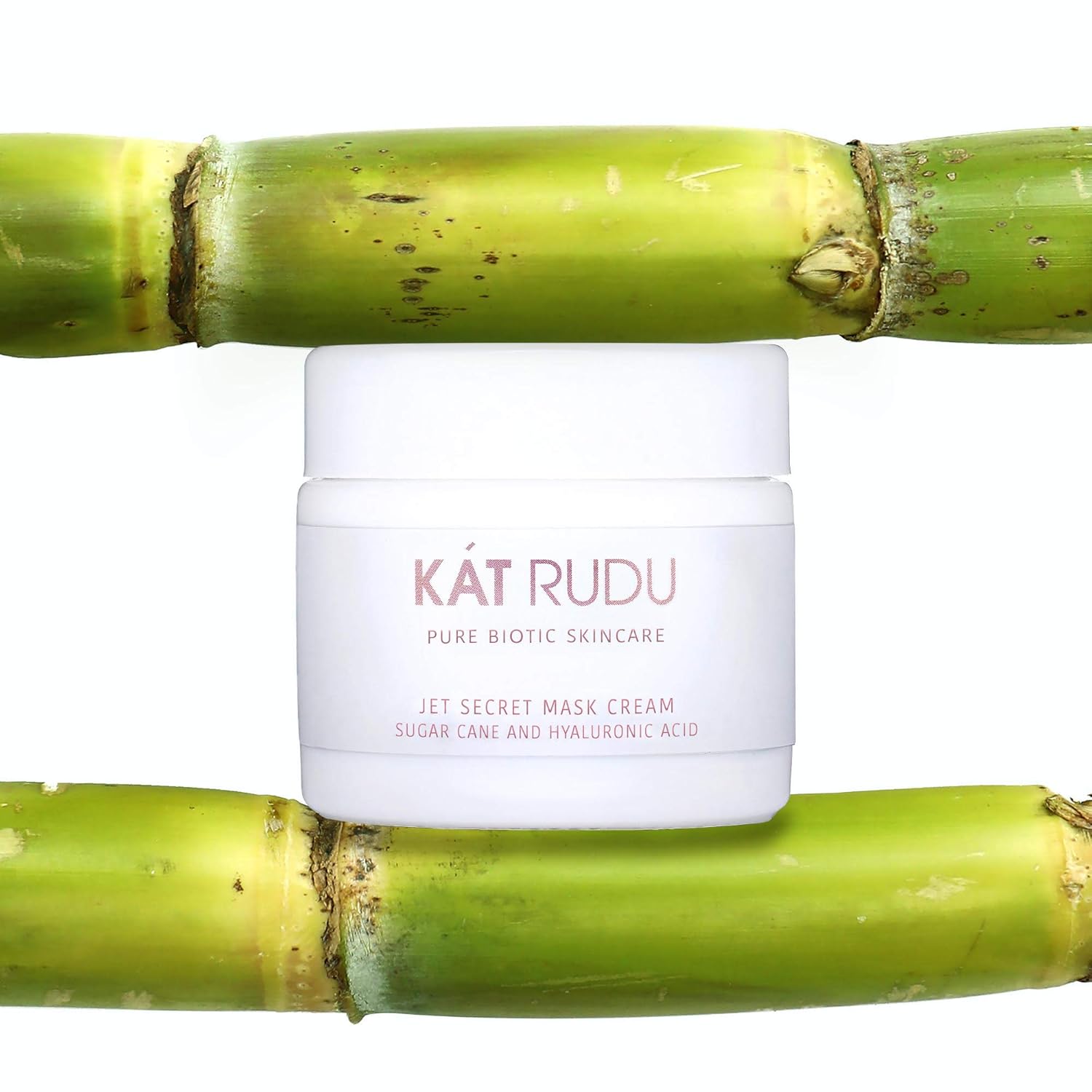 Kat Rudu Jet Secret Mask Cream, Hydrating Face Moisturizer with Hyaluronic Acid and Vitamin C, Collagen Boosting, For Acne Prone, Oily Skin, Vegan, Cruelty Free, 2 fl oz