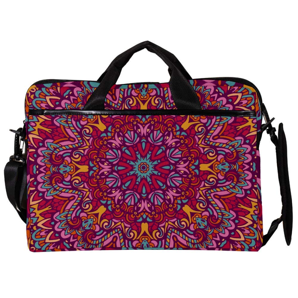 Maletín bandolera para portátil de 14 a 15,4 pulgadas con estampado de mandala floral 6