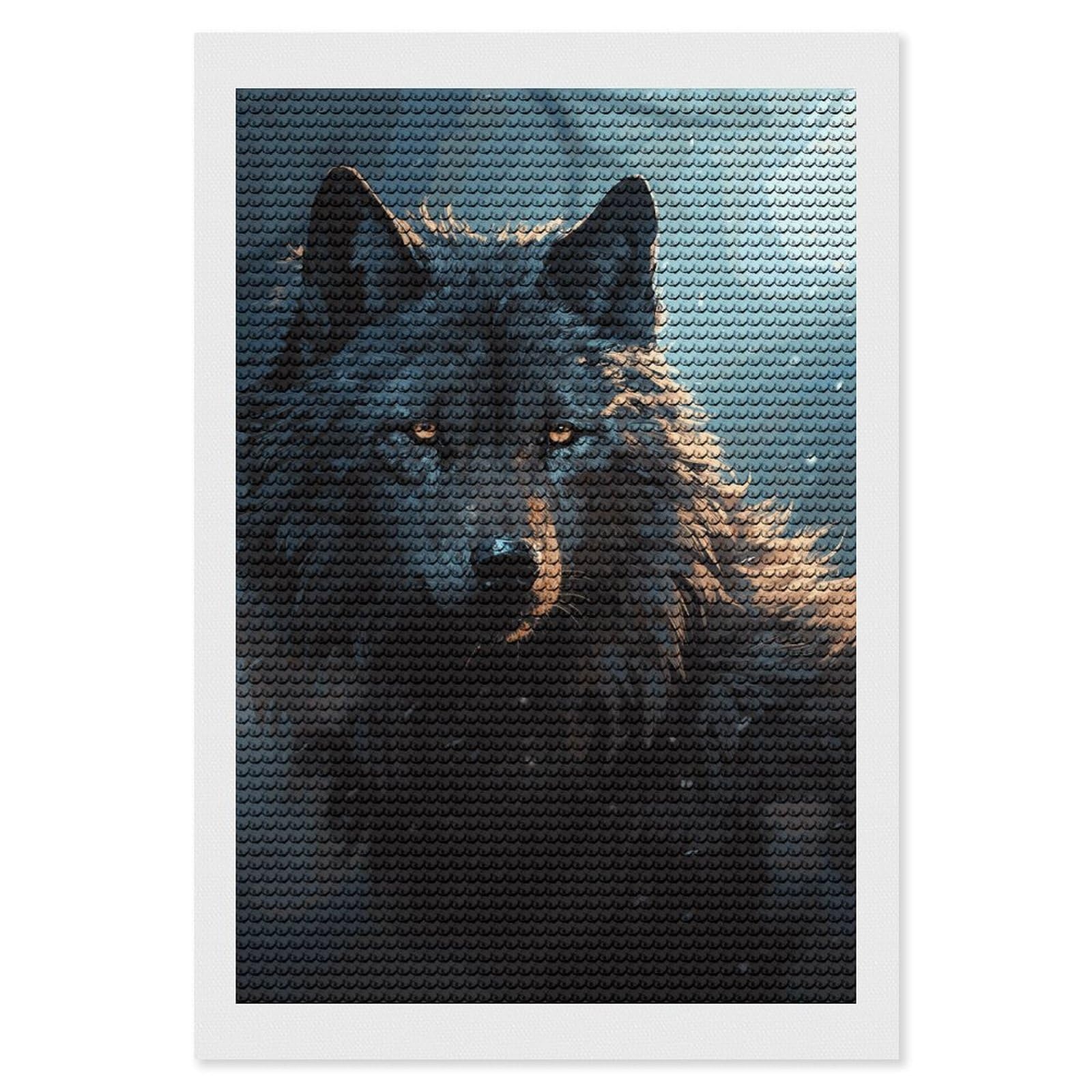 NONHAI Diamond Painting Kits for Adults - DIY Diamond Art Kits for Beginners - Full 5D Paint Drill Diamond Dots Paintings- Fantasy Wolf Diamonds Pictures Gem Art and Craft Wall Decor 8"x12"