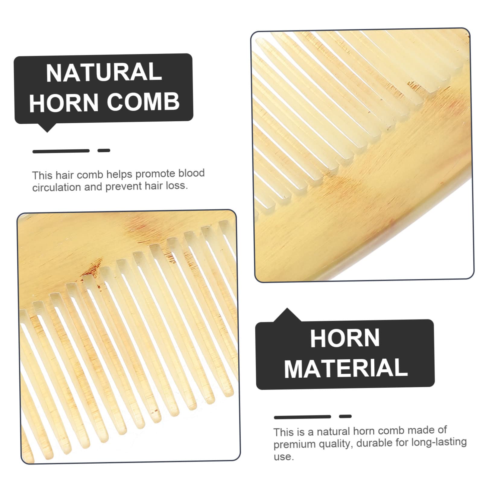 Peigne à Cheveux Anti-statique en Corne Naturelle pour Femme