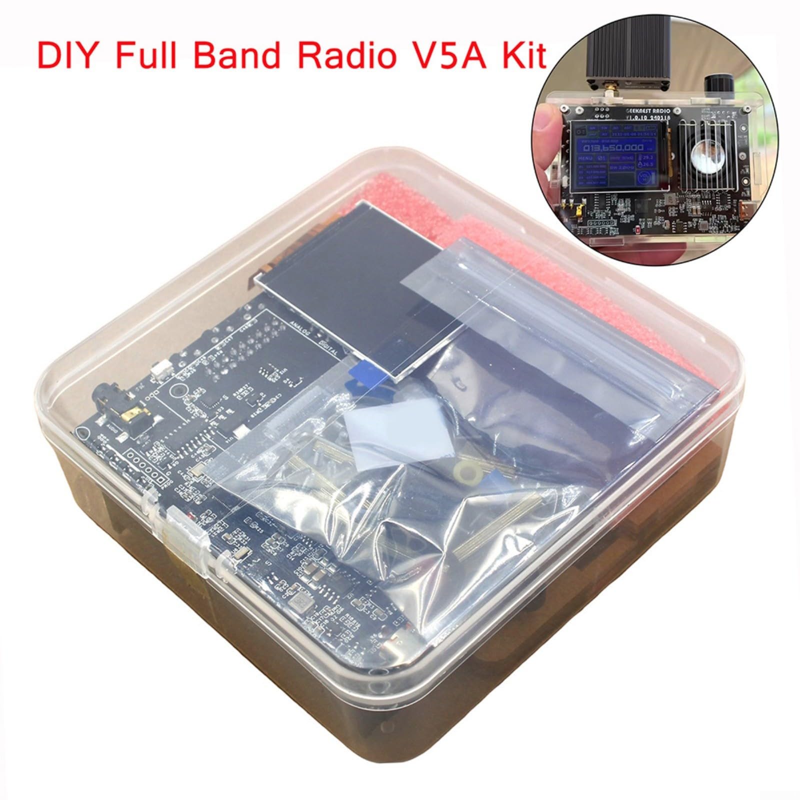 DIY Allband-Radio V5A Kit, FM AM SW SSB LSB USB Luftfahrt Bandempfänger, digitaler Analogausgang mit DAB-Tuner für Elektronik-Enthusiasten (Paket 1)
