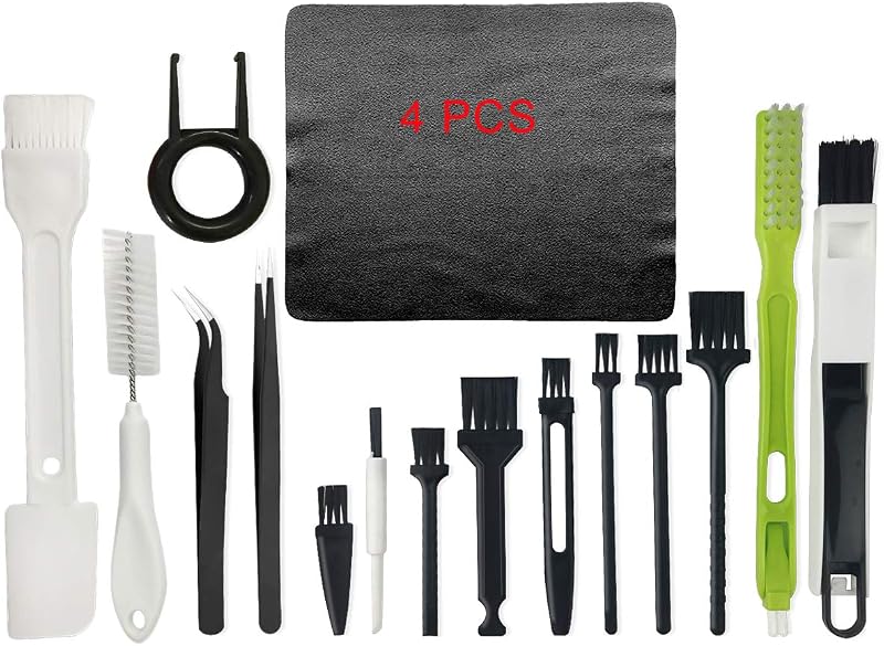 Kit de limpieza de computadora, cepillos multiusos 19 en 1, cepillos antiestáticos, ropa para computadora, impresora, reproductor de auto, ventana