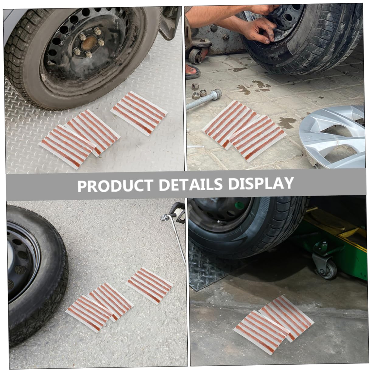 TOGEVAL 50Pcs Tubeless Tire Repair Strips Durable Rubber Repair Accessories for Quick Emergency Puncture Fix Suitable for Motorcycles Bicycles and Atvs