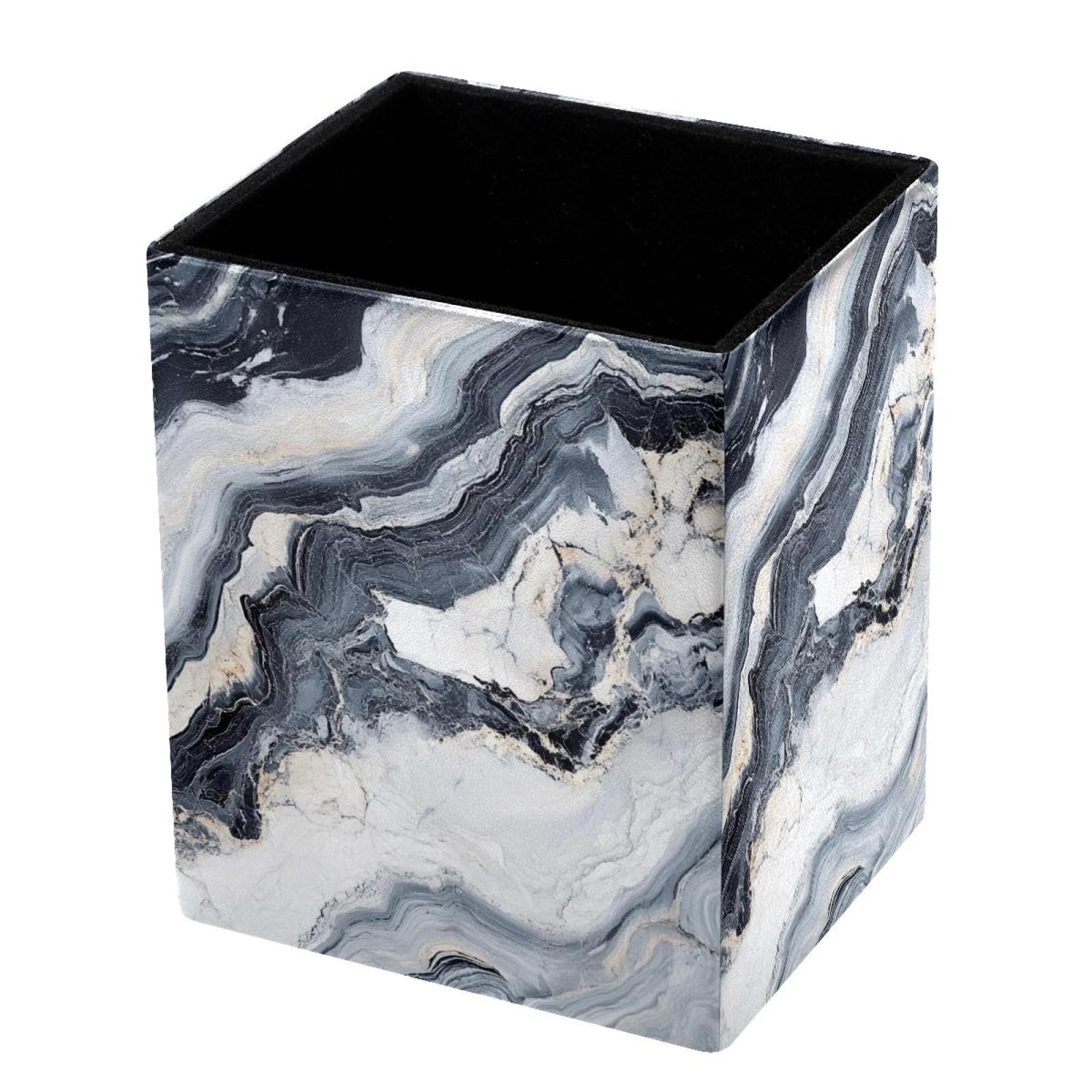 VAPOKF Pencil Holders for Desk, Marble Texture Printed Pen Holders Pen Pot Makeup Brushes Storage Desktop Stationery Supplies Organiser for Home Office