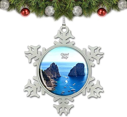 Italia Capri Navidad Ornamento Árbol Decoración Cristal Metal Recuerdo Regalo