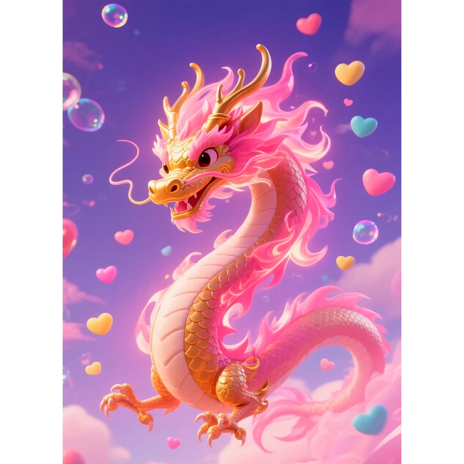 Fluid dragon ダイヤモンドアート 5D モザイクアート ダイアモンドビーズ絵画キット DIY・手作り絵画手芸キット ダイヤモンド塗装 ビーズアート 手芸キット(311)