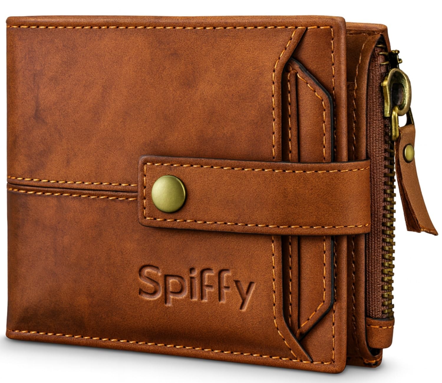 SpiffyBenchmark Design Brown Genuine Leather Wallets for Man, RFID Protected Detachable Card Holder Wallet for Men Leather Original, Wallet for Men Purse