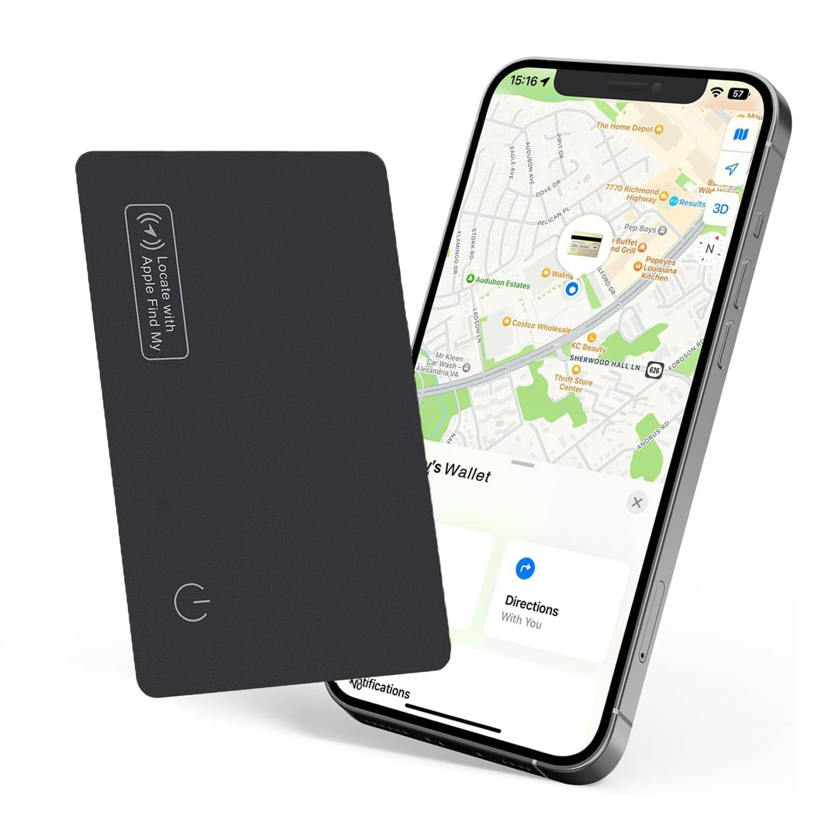 FineTrack Slim Bluetooth-Tracker für Apple Find My (iOS), IP68 Wasserdichter wiederaufladbarer Kartenfinder für Wallet, Reisepass, Gepäck — ultradünner SmartTag