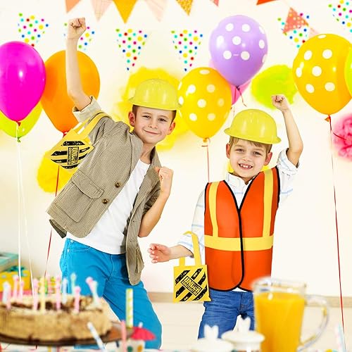 Miniatura 7 de Hillban 108 piezas de chaleco de construcción para niños, disfraces de trabajadores para niños, suministros de fiesta, incluyendo 36 chalecos, 36