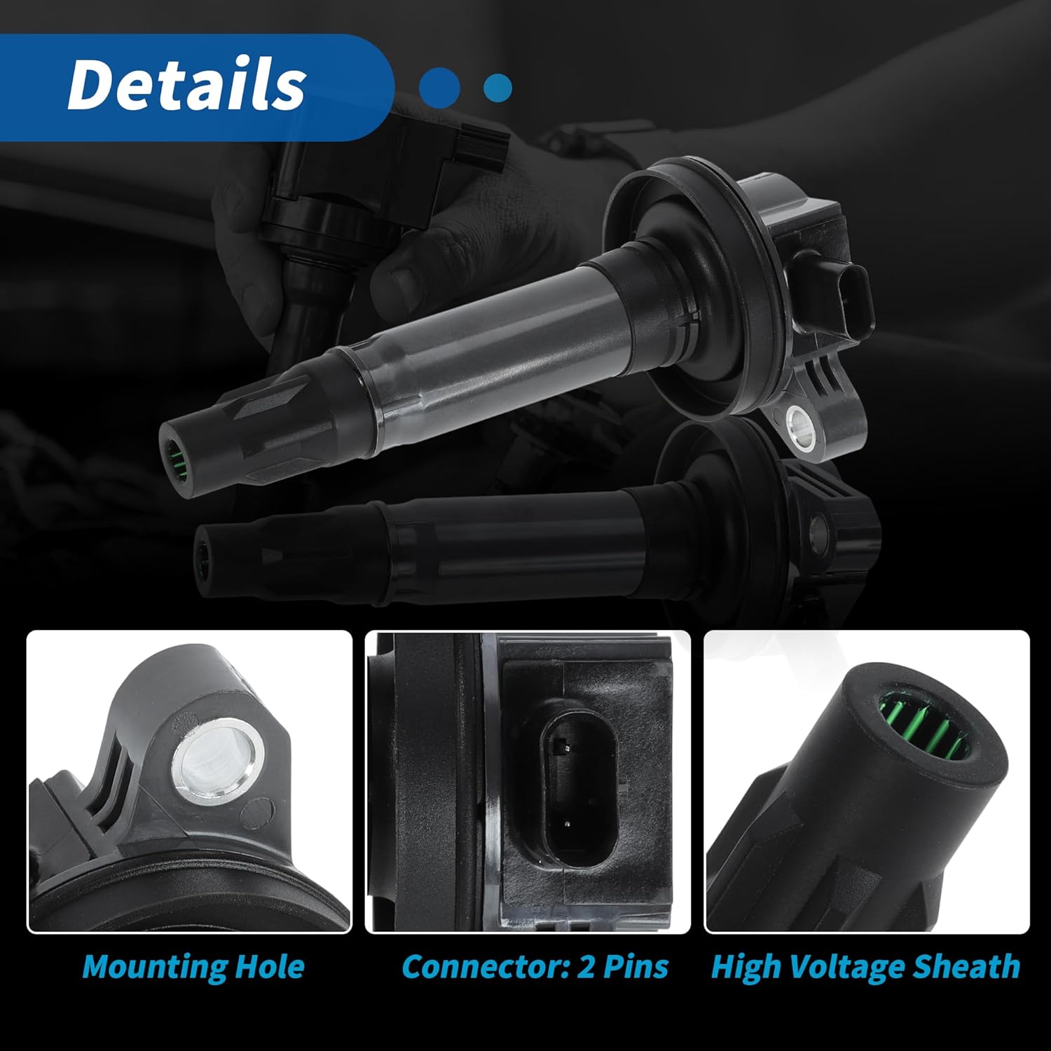 Engine Ignition Coil for Ford Edge Explorer F-150 for Mustang for Lincoln for Continental MKT MKX Replace 7T4Z12029F Replacement 6 Pcs