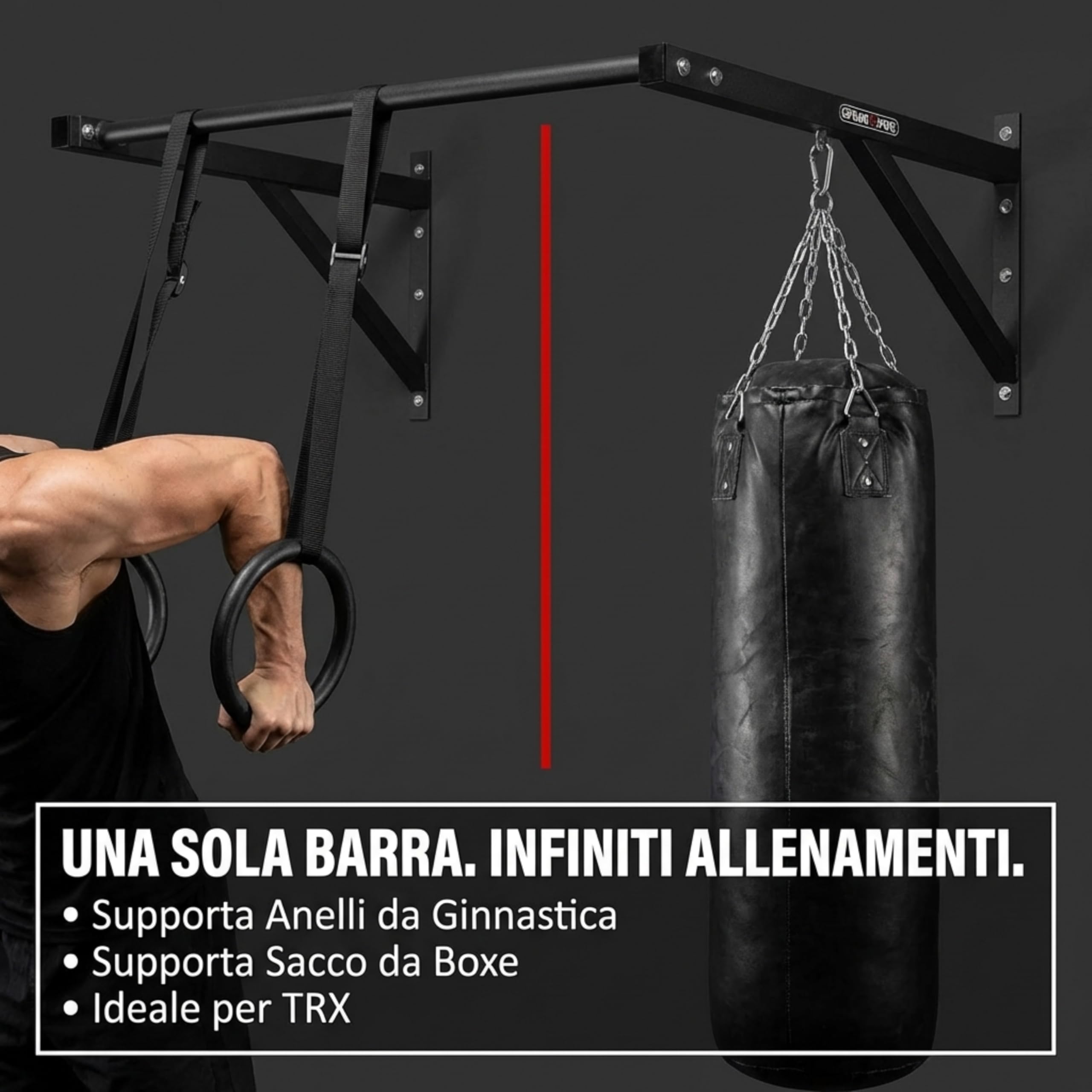 Barra Trazioni a Muro personalizzata per Home Gym - Wall Bar Professionale per Muscle Up & Pull Up - Kit di Fissaggio Incluso - Robusta per Calisthenics fitness, Indoor Palestra