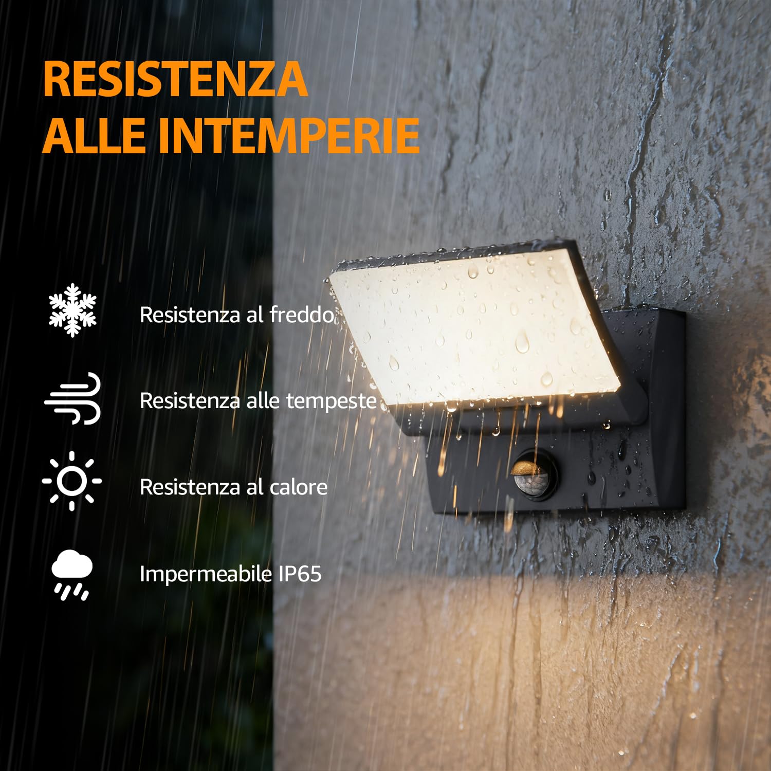 K-Bright 2 pezzi 30W LED Applique Esterno/Interno con Sensore di Movimento, Lampade da Parete Orientabile IP65 Applique da Parete in Alluminio per Giardini Terrazza, Antracite, Bianco caldo 3000K