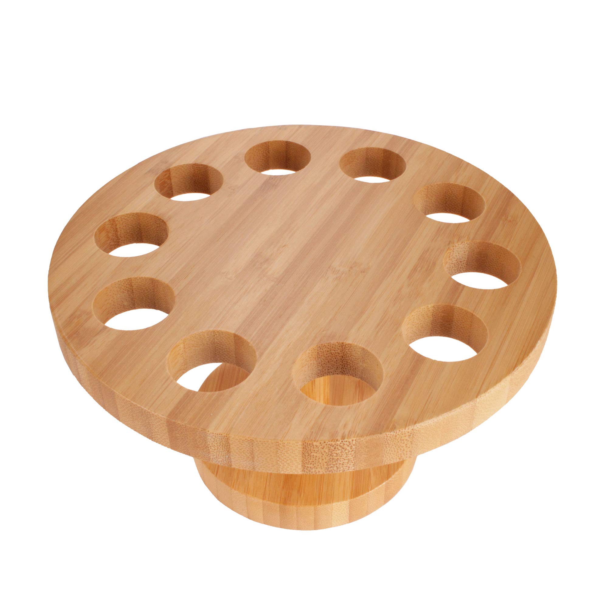 BambooMN 7.25 Inch Natural Bamboo Circle Food Cone Display Tamaki Stand for Restaurants, Catered Events, Party or Buffets, Holds up to 10 Cones