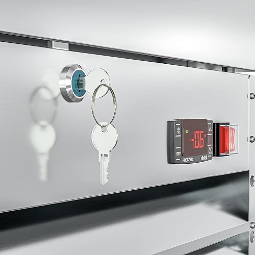 Miniatura 9 de KoolMore Congelador comercial de una puerta para restaurante, cafetería y almacenamiento de alimentos fríos, acabado de acero inoxidable, gran