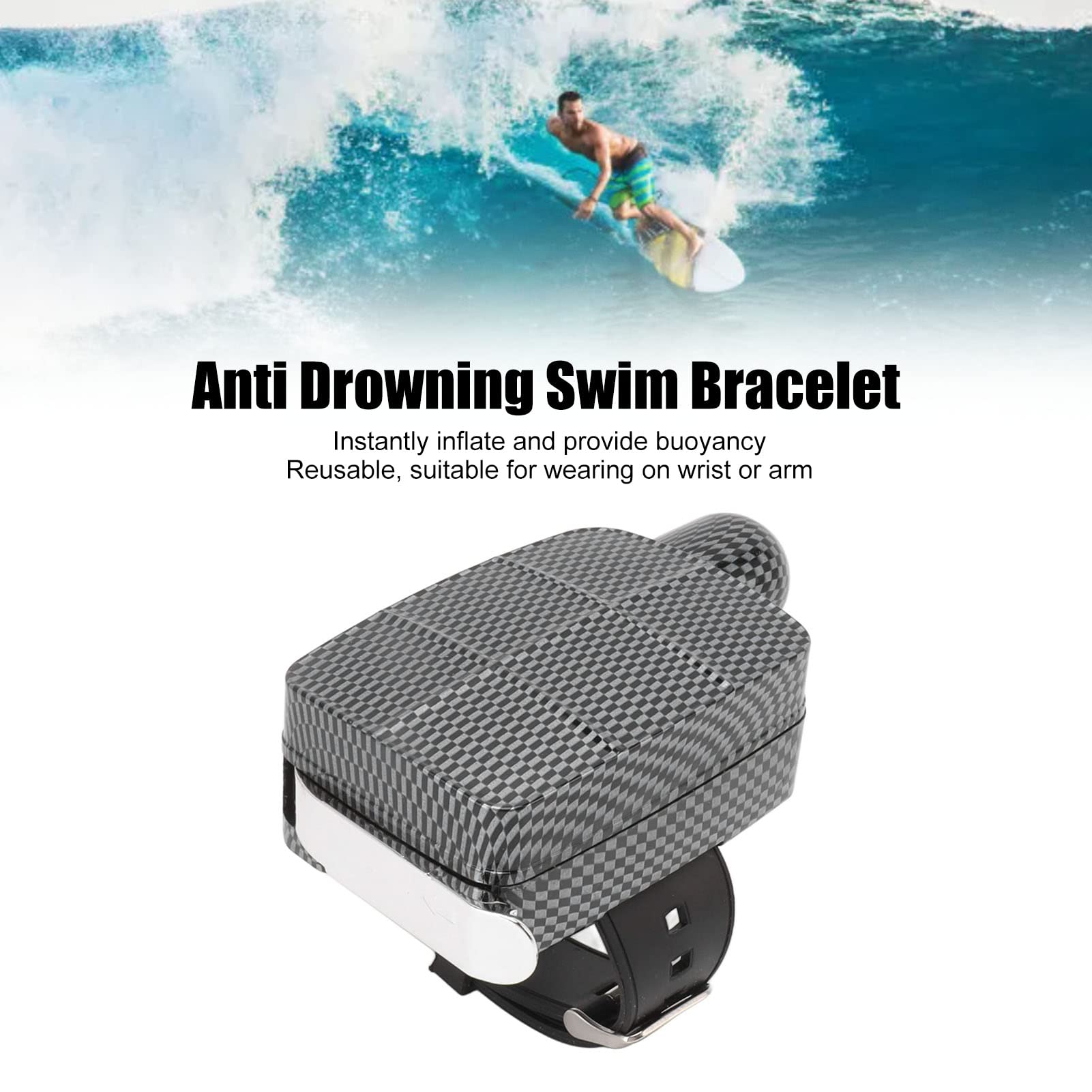 Bracelet de Natation Anti-Noyade, Bracelet de Sauvetage Gonflable, équipement d'urgence Réglable pour Les Utilisateurs de Sports Nautiques