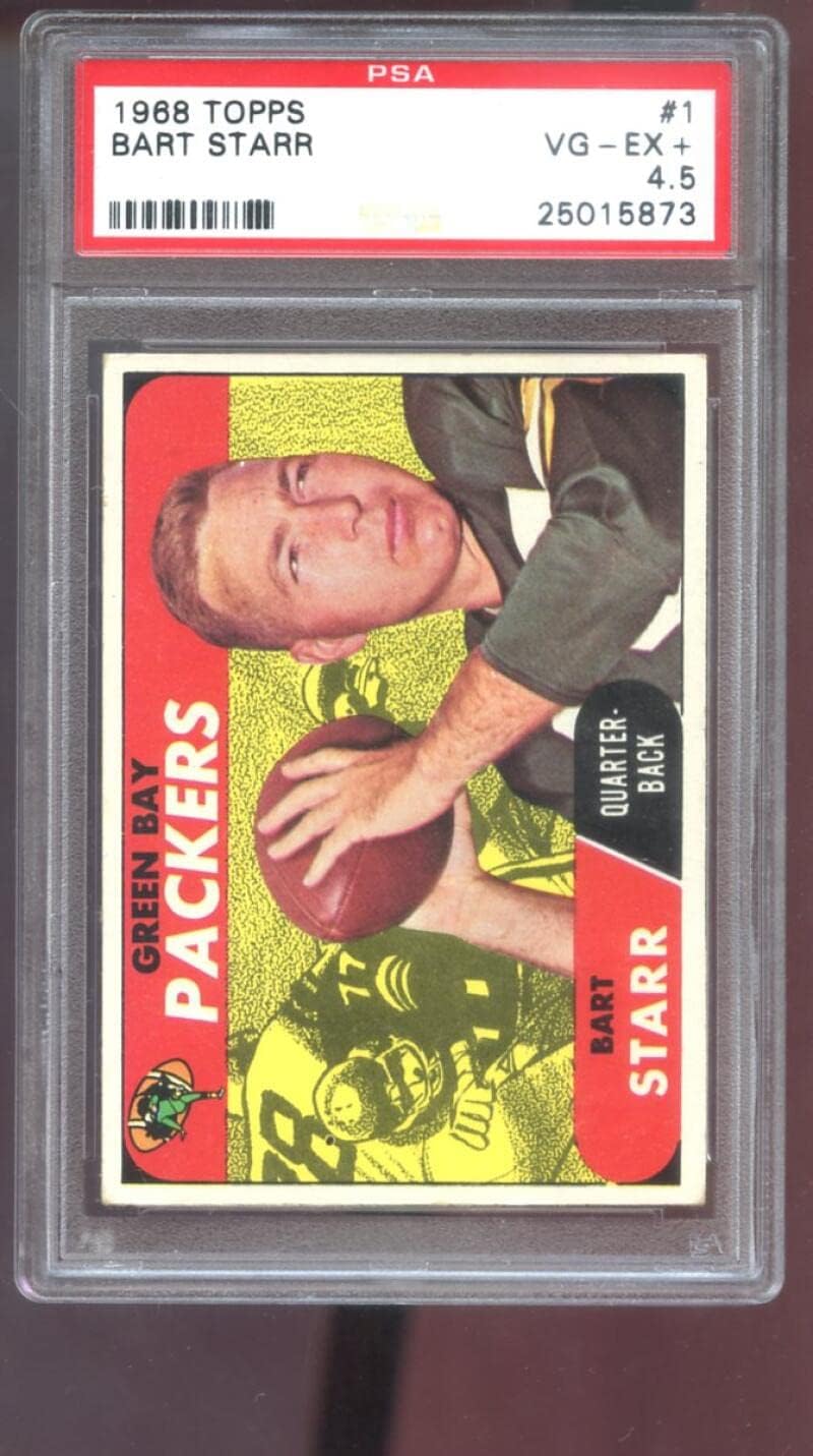 1968 Topps #1 Bart Starr PSA 4.5 Graded Football Card NFL Green Bay Packers