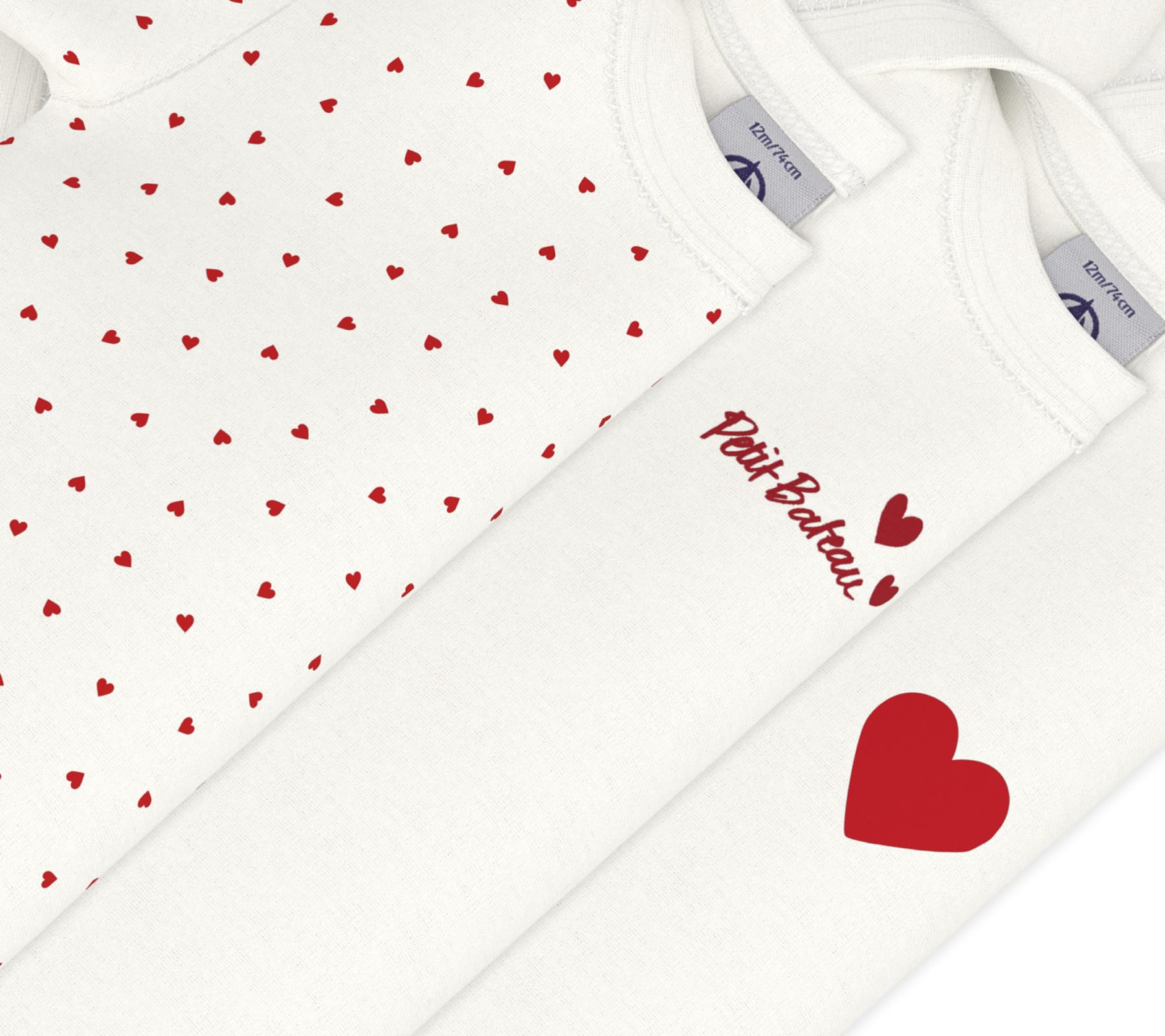 Petit Bateau A00bb Body a righe a maniche corte Bimba 0-24 (Pacco da 3)