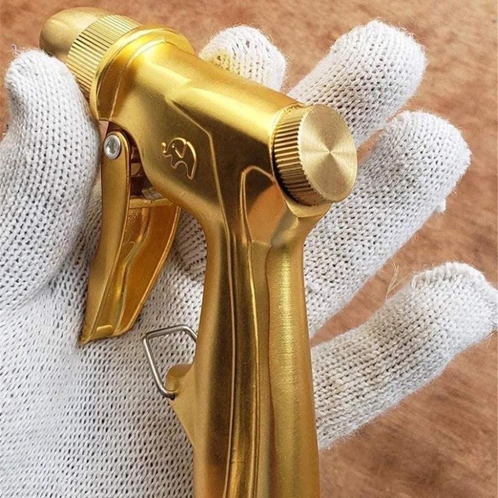 Pistola de pulverización de manguera de agua ajustable, pistola de pulverización de manguera de metal de alta presión con boquilla de latón