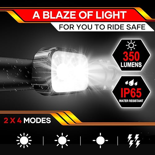 Miniatura 4 de Juego de 3 luces de bicicleta, luz recargable para bicicleta, súper brillante, 8+12 modos, IPX6 impermeable, luces de bicicleta para conducción