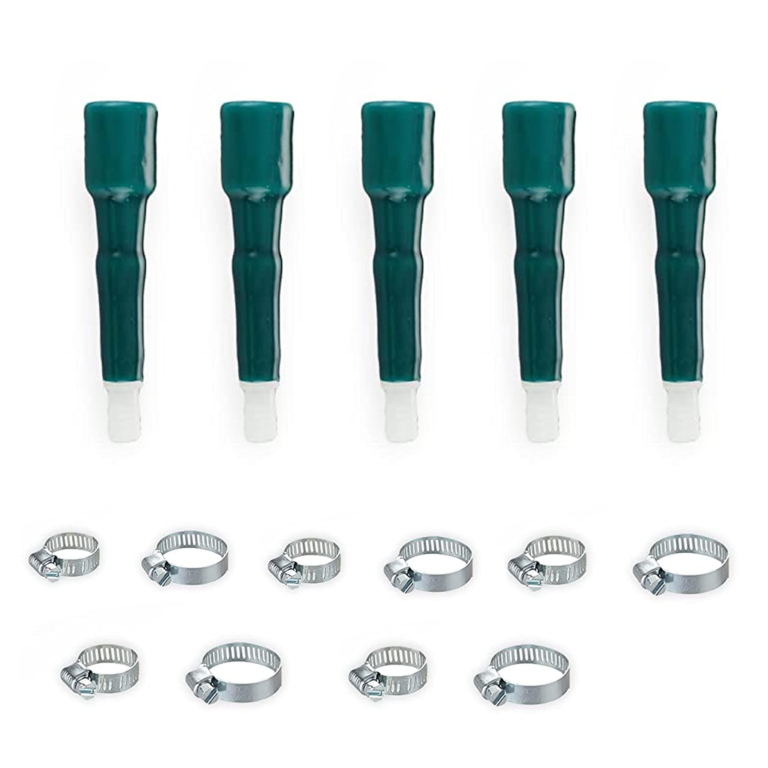 Garbnoire Heavy Duty Standard Size 0.50 Inch Hose Connector With Adjustable Clamps for Garden Water Pipe & Car, Bike Washing Accessories | Suitable Connecting Hose Pipe (Color May Vary) (Pack of 5)