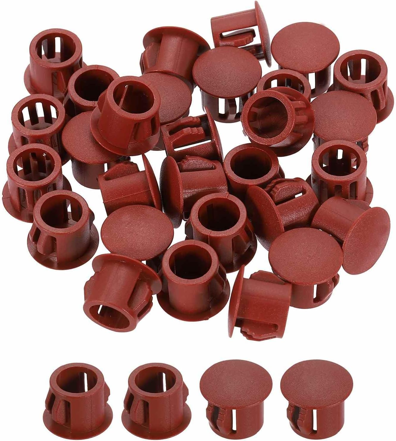 HARFINGTON Black Hole Plugs 100pcs 1/2" Plastic Plugs for Round Holes Flush Type for Furniture Cabinets Machines Hardware Fencing Post Pipe