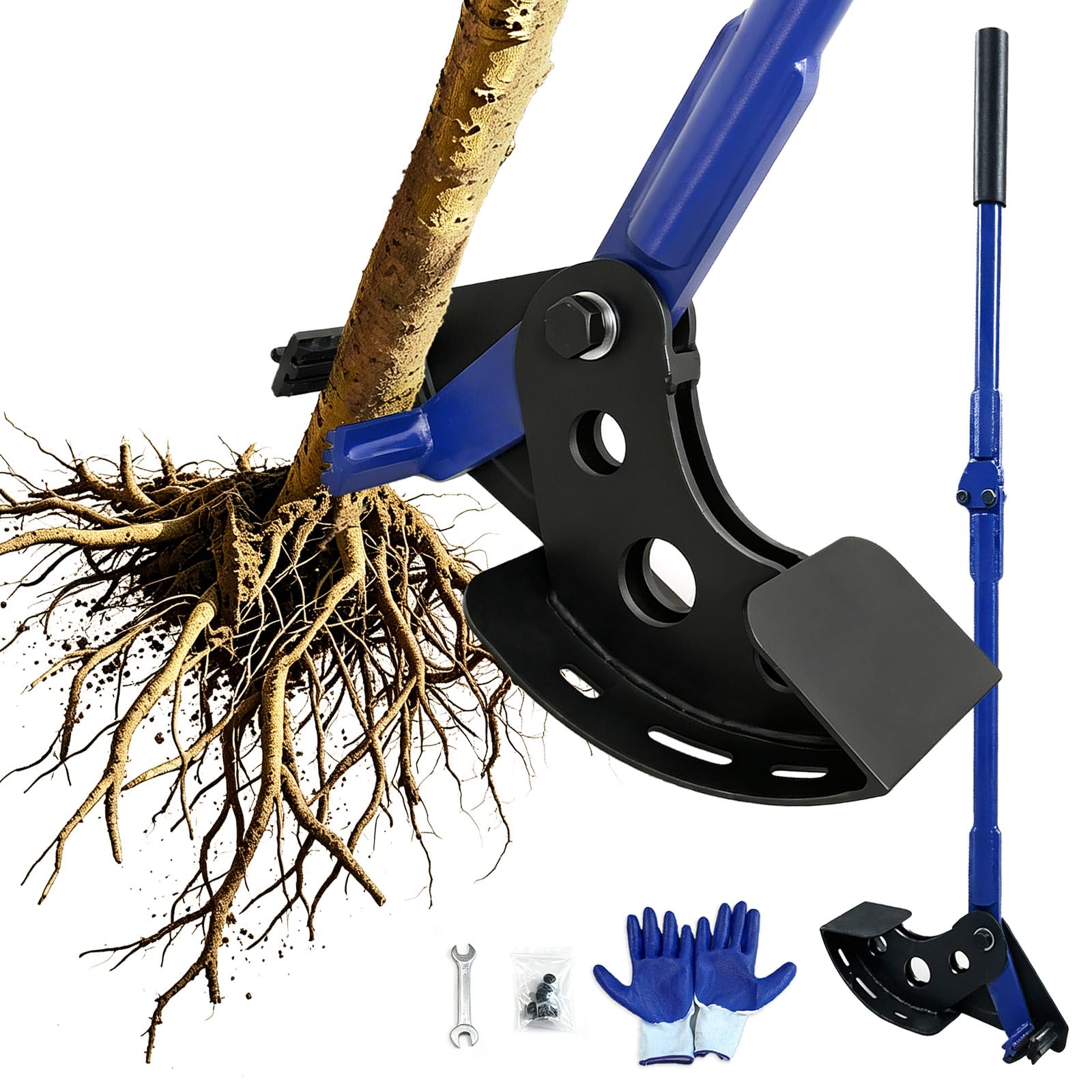 Sapling Puller Tool &amp; Tree Puller Heavy Duty Root Puller for ¼ - 2 " Woody Stems 56" High Leverage Manual Tree Root Remover Fully Uproots Trees, Shrubs| Ergonomic Garden Tool for Farming, Forestry