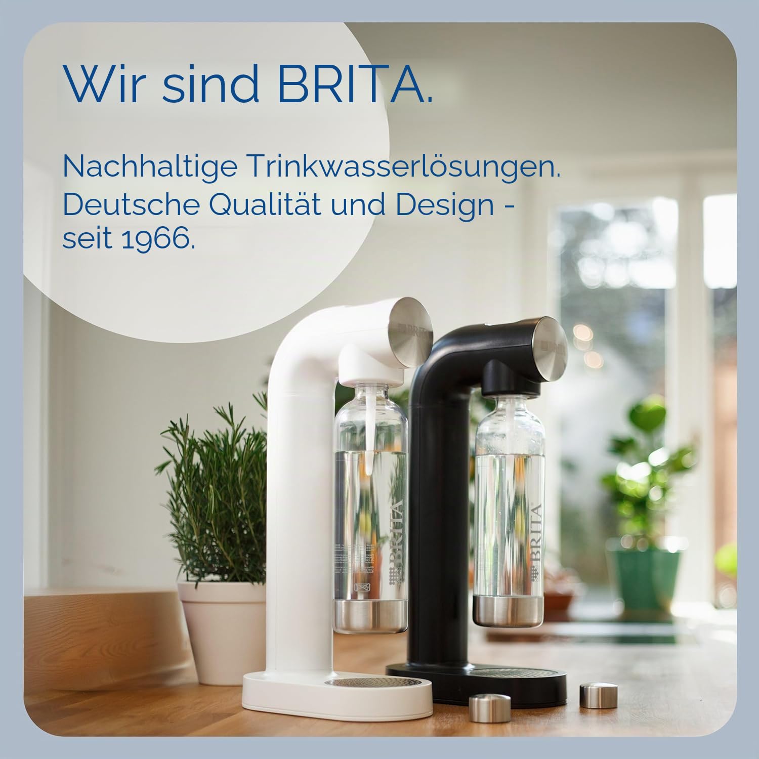 BRITA Wassersprudler sodaONE (schwarz) inkl. CO₂-Zylinder und BPA-freier PET-Flasche | Macht aus Trinkwasser spritziges Sprudelwasser (bis zu 60l pro Zylinder) – Trinkwassersprudler für zuhause