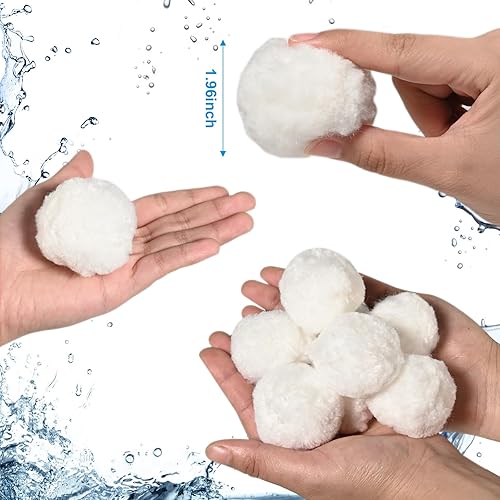 Miniatura 6 de pyntop Bolas de filtro de piscina de 3.08 libras para filtro de arena, filtros de arena de piscina para piscina sobre el suelo, bolas de filtro de