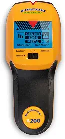 Zircon Scanner eletrônico de parede Multiscanner A200/detector de metais/detecção de fios CA ao vivo com ponteiro SpotLite