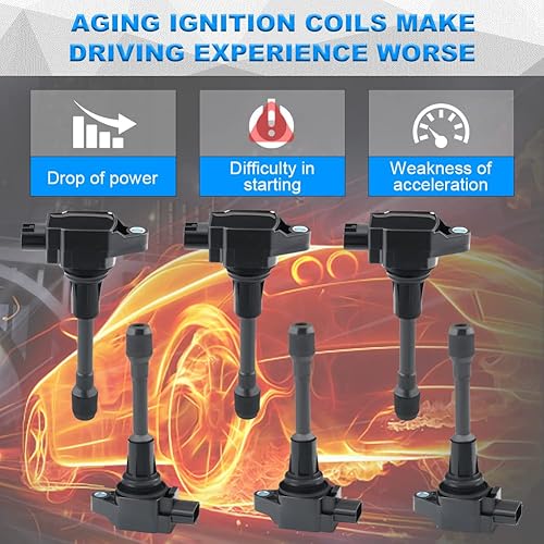 Miniatura 5 de JDMON Bobinas de encendido de repuesto para Infiniti G37 M37 Q50 Q60 QX50 QX70 Nissan 370Z sustituye a 22448-EY00A UF617 UF-617 bobina Pck