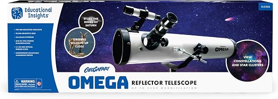 Educational Insights GeoSafari Vega 360 Telescope | 50 mm Beginner Telescope for Kids 8-12, Refractor Telescopes, Astronomical Telescopes for Stargazing, Includes Two Eyepieces