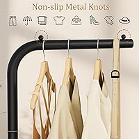 Vista 5 de Perchero de metal independiente, perchero estable con base de roca, perchero adecuado para dormitorio, pasillo, oficina, 70.8 pulgadas de alto, negro