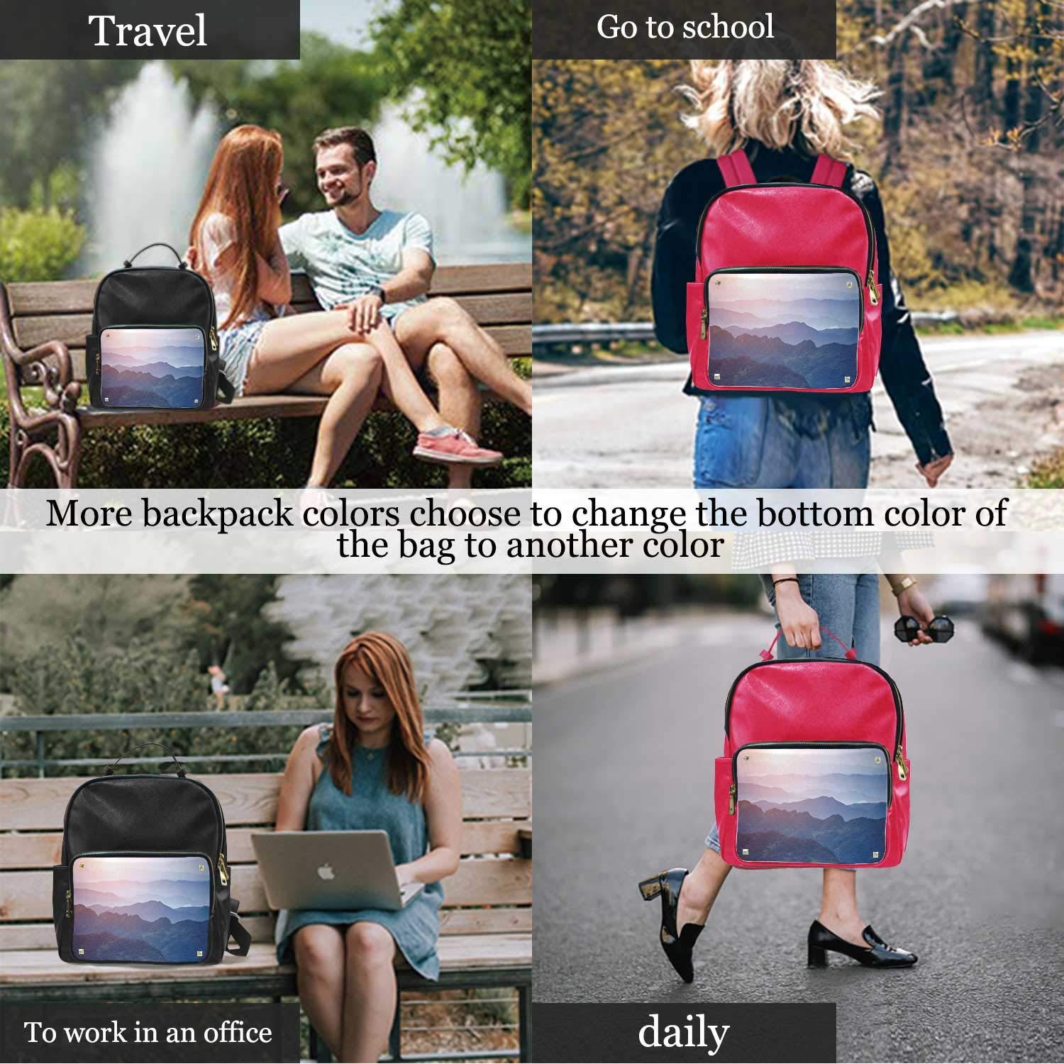 Wudang Mountains,Leather Bag Kid? for Women Waterproof 15IN