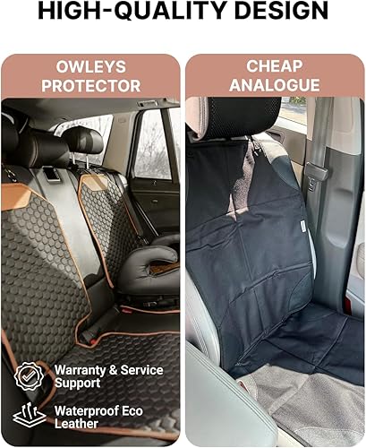 Miniatura 7 de Owleys Protector de asiento de automóvil de cuero prémium para niños, funda de asiento de automóvil contra arañazos de suciedad, protector de