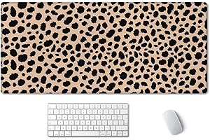 Leopard Print Faux Leather Desk Mat