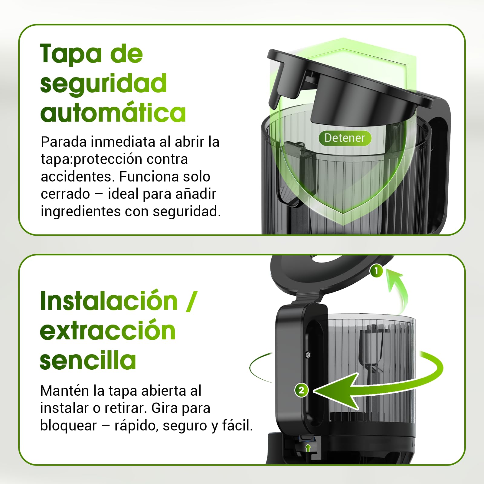 WETIE Estrattore Lento Frutta e Verdura, Estrattore di Succo a Freddo con Apertura Extra Large 120mm, 99% Resa, Facile da Smontare e Pulire, BPA Free, Include 2 Bicchieri e Ricettario