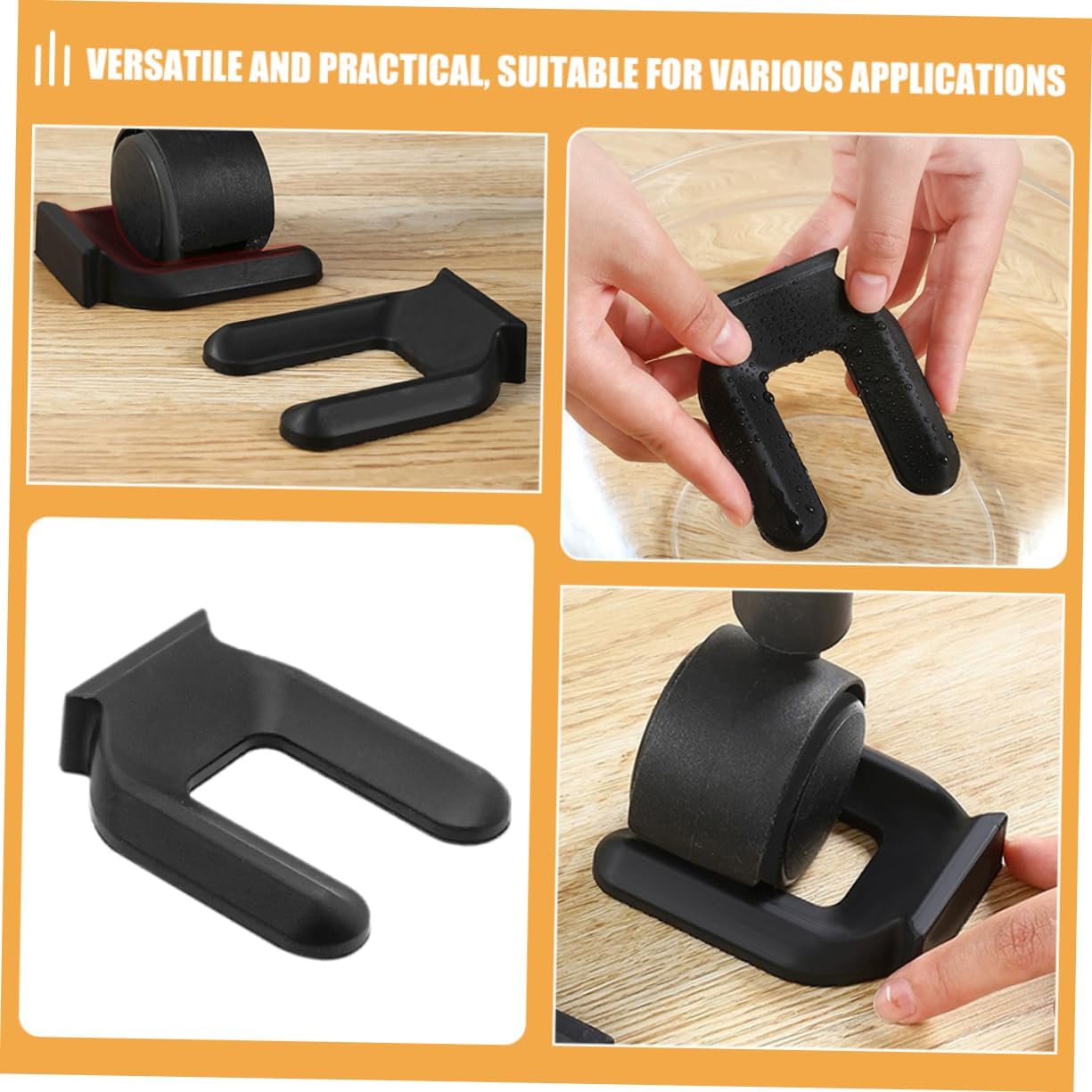 16pcs Rubber Wheel Stop Pad Wheel Stoppers for Rolling Furniture Legs Slip Design Enhance
